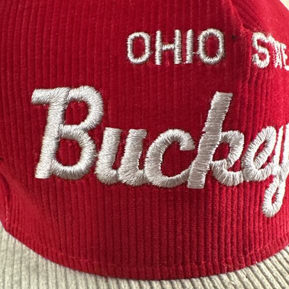 Vintage Ohio State Buckeyes Script Corduroy Snapback Hat Cap 90s AJD University - Picture 7 of 15